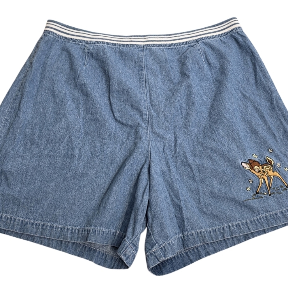 Disney Catalog Vintage Plus Size Bambi Embroidered Denim Shorts